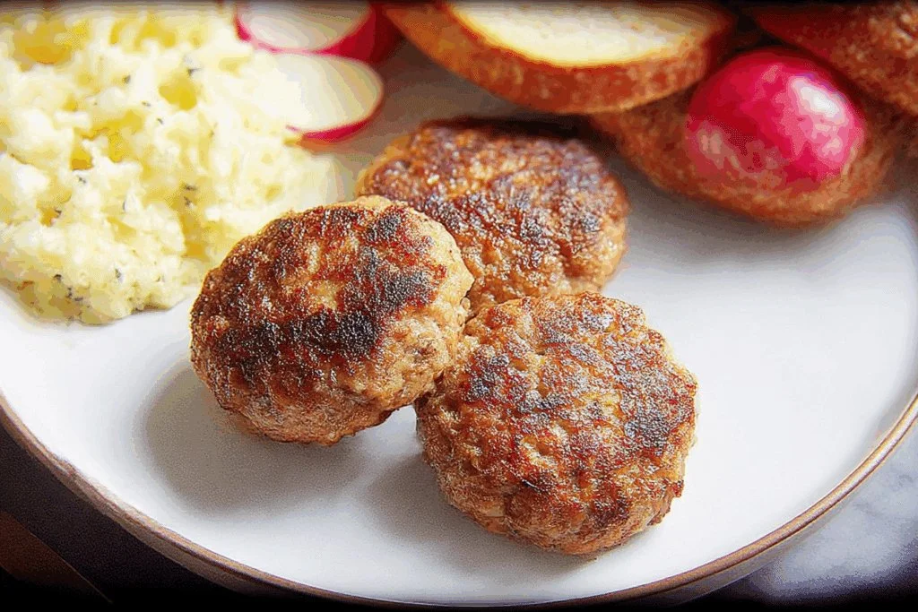 Delicious air-fryer chicken breasts garnished with herbs