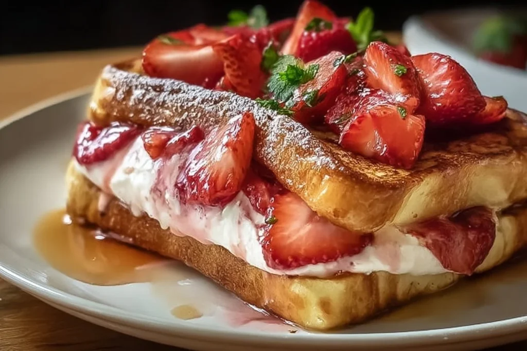 Cheesy Sloppy Joe Toast served on a plate with melted cheese and toppings