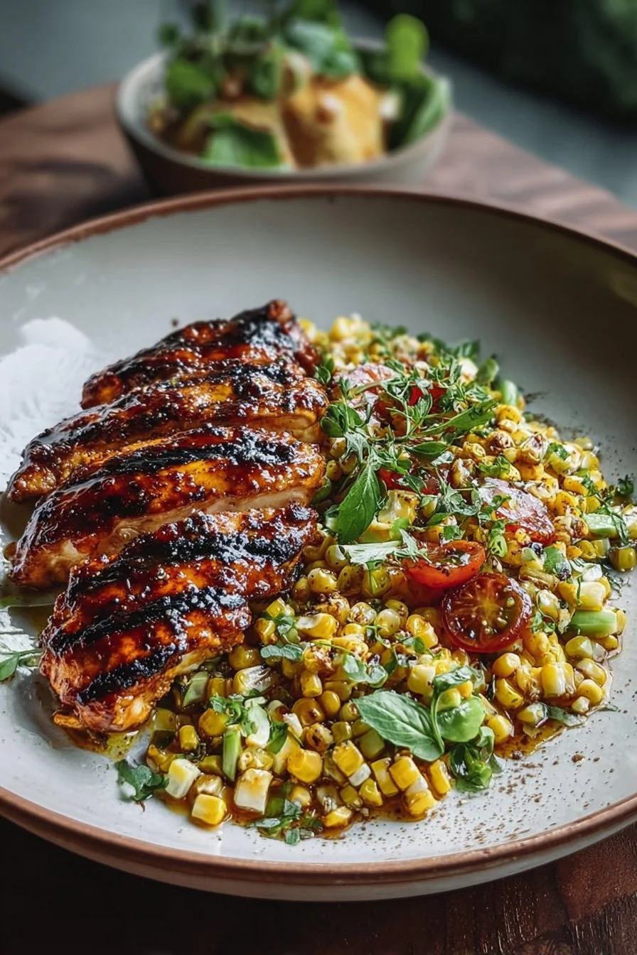 Chicken Pot Pie Casserole with Biscuit Crumbles ready to serve