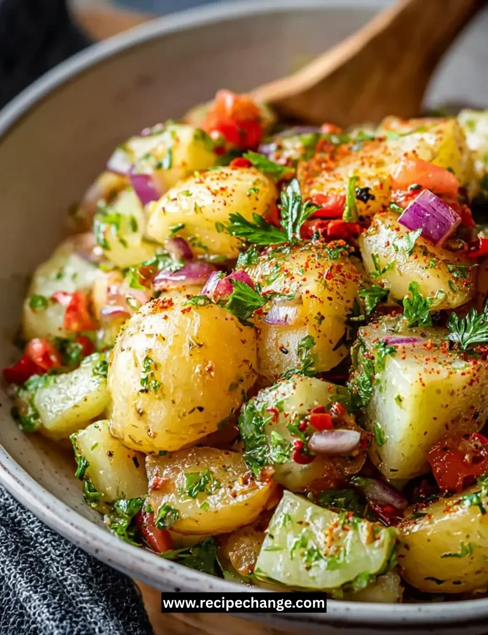 Crockpot Hamburger Potato Casserole in a dish, ready to serve.