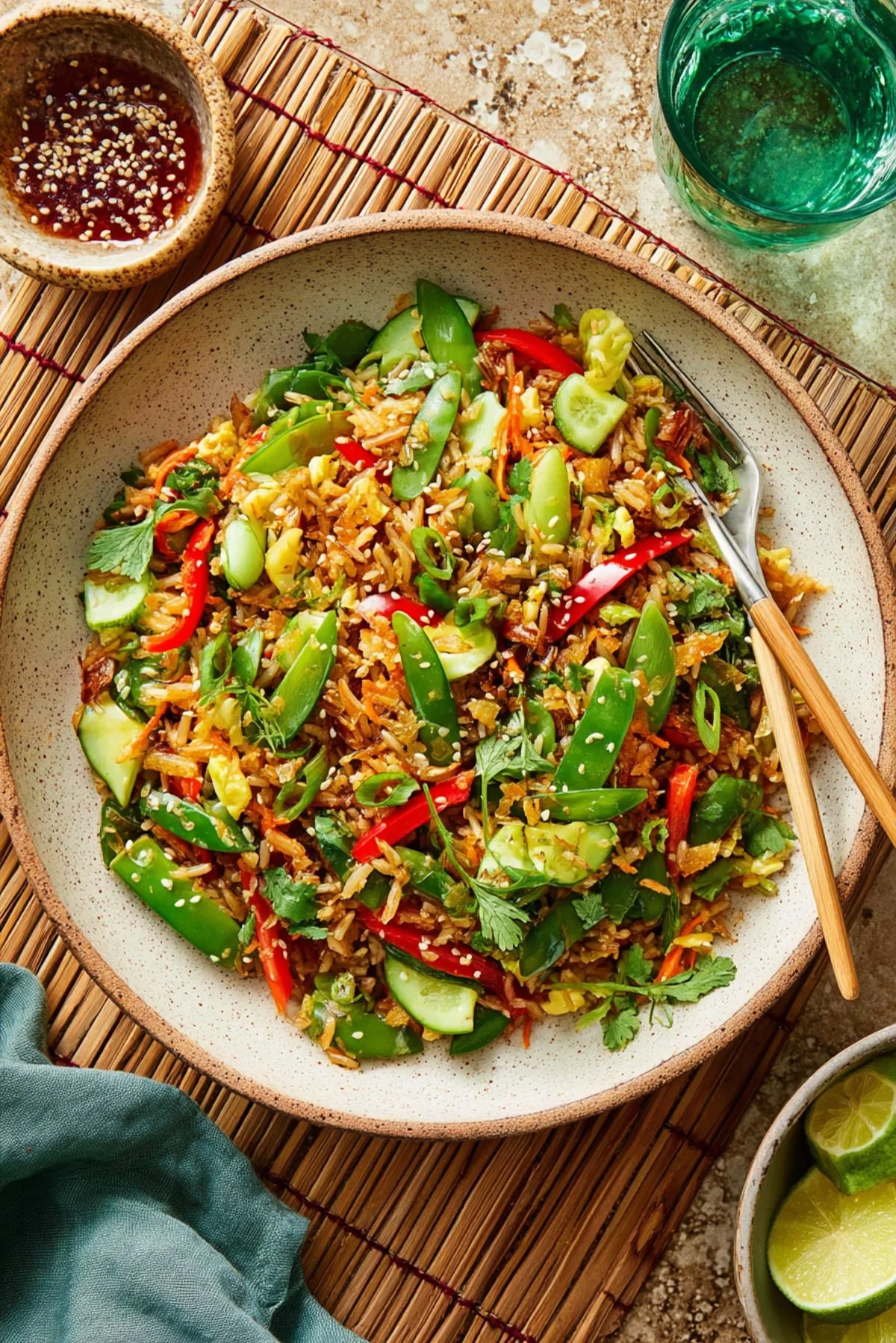Plate of Garlic-Brown Sugar Chicken Thighs garnished with herbs