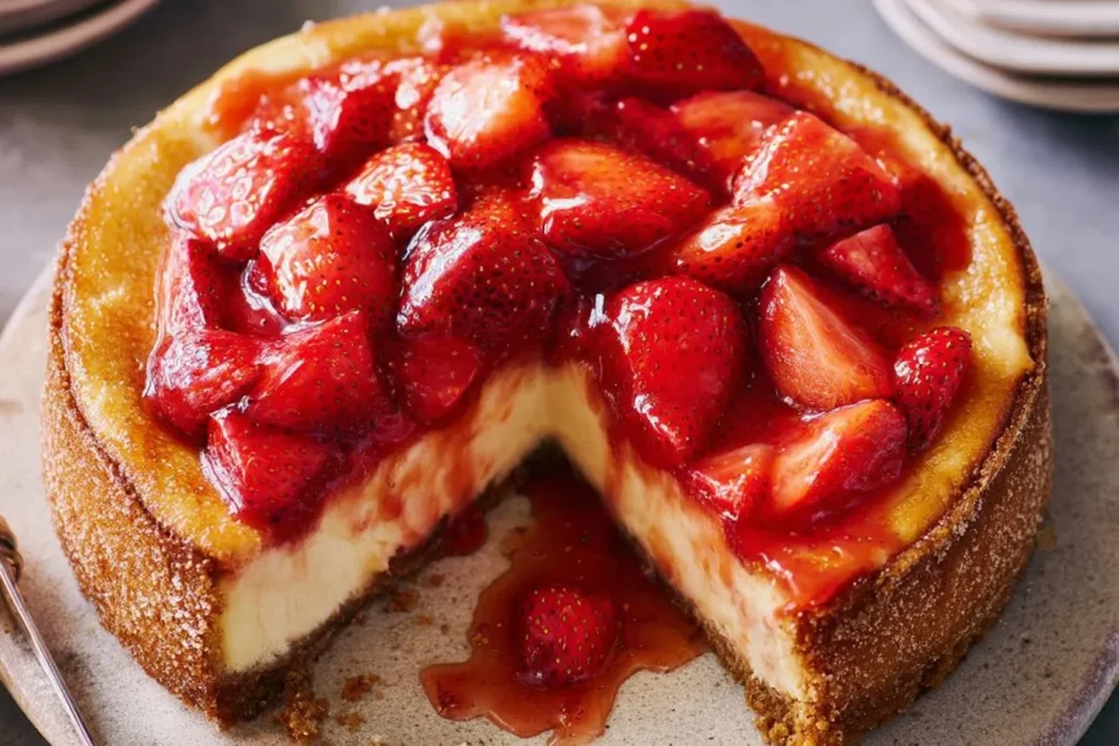 Delicious Matcha Roulade with Strawberry filling on a white plate