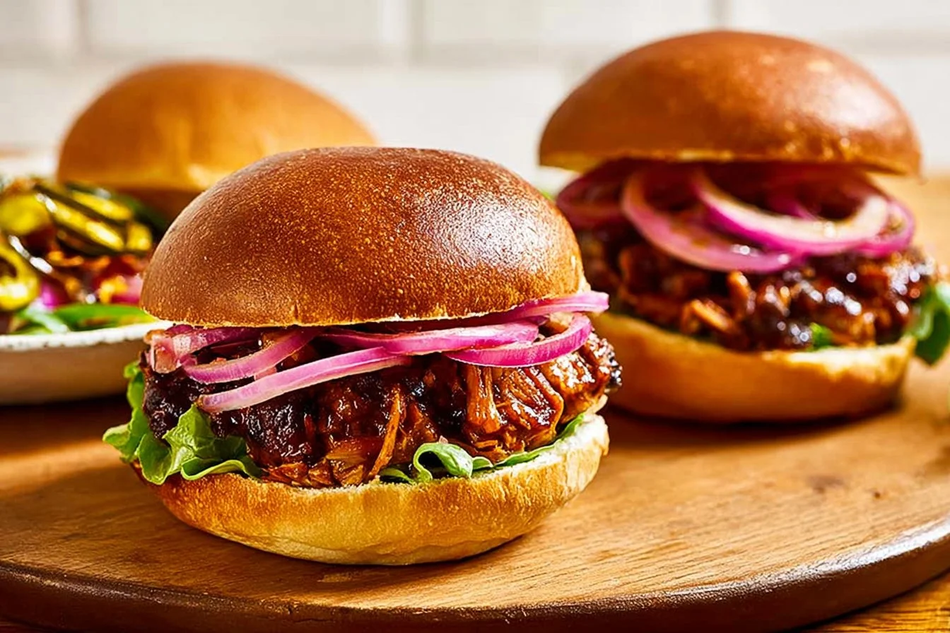 Plate of golden-brown plantain puffs garnished with herbs