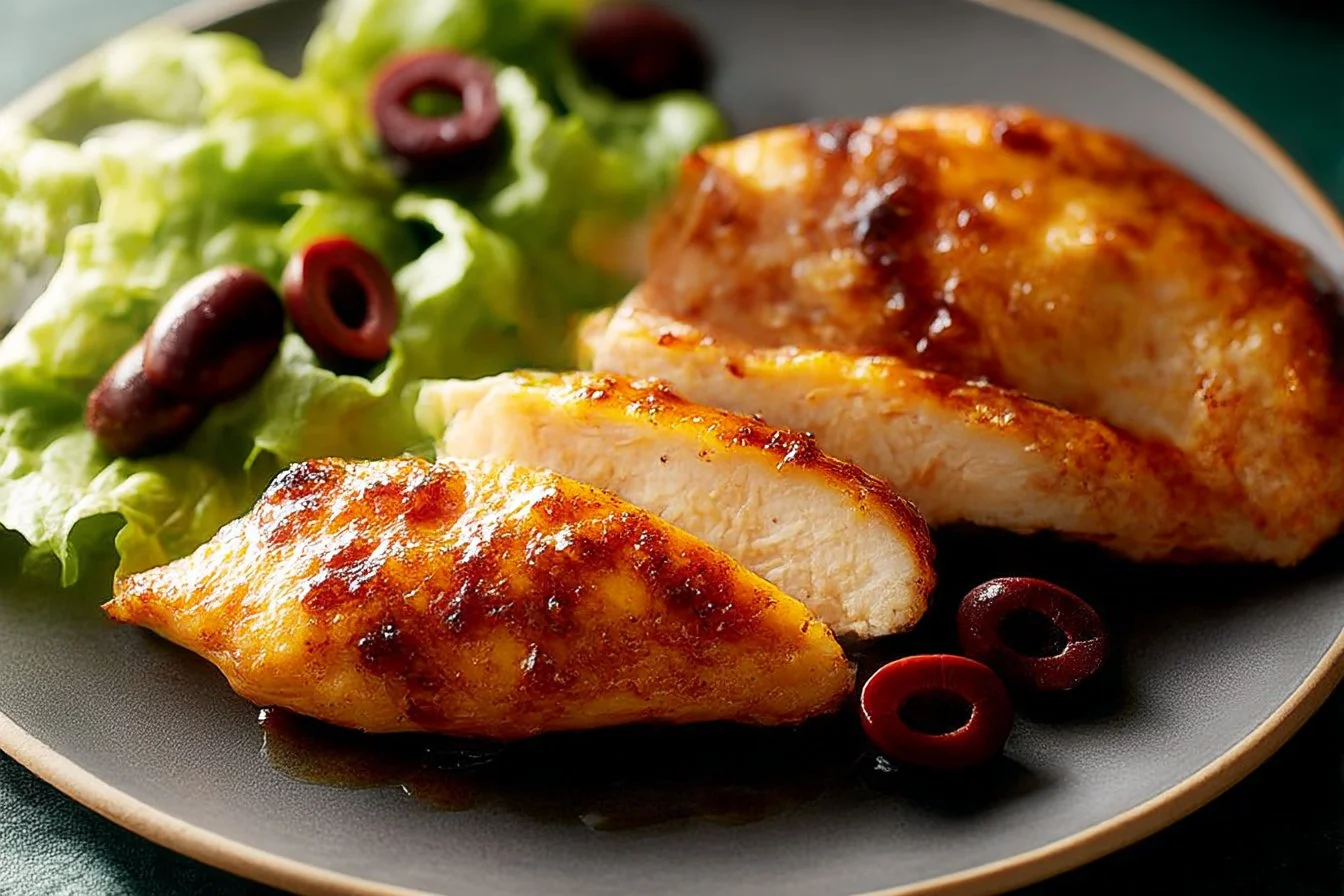 Slow-Cooker Italian Chicken served with herbs and vegetables