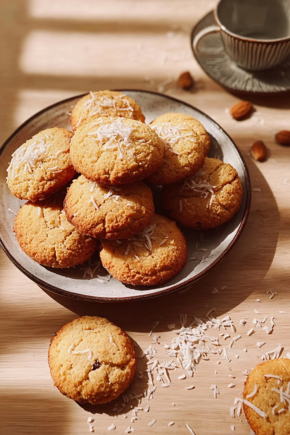 Delicious Chicken Pesto Orzo Salad garnished with fresh basil and cherry tomatoes