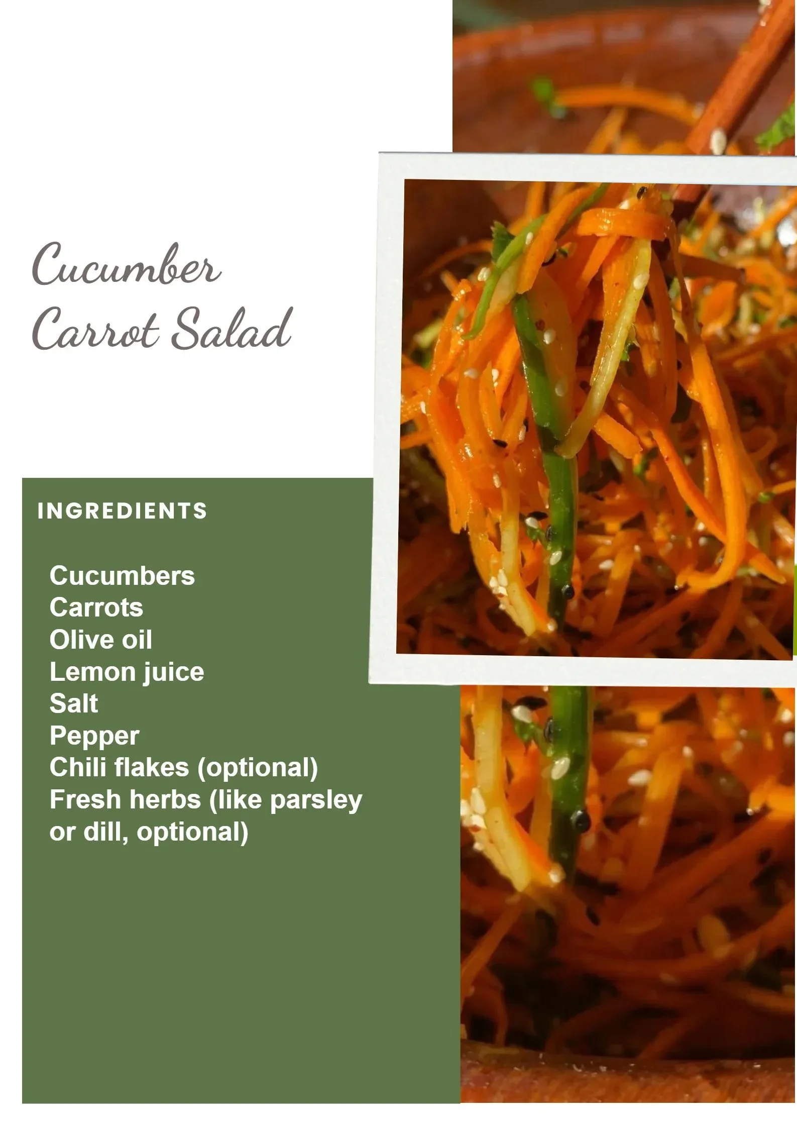 Fresh cucumber carrot salad in a bowl with a colorful mix of vegetables