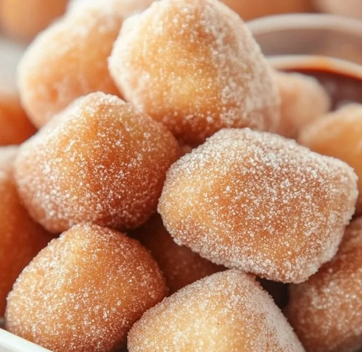 Delicious healthy air fryer churro bites served on a plate.