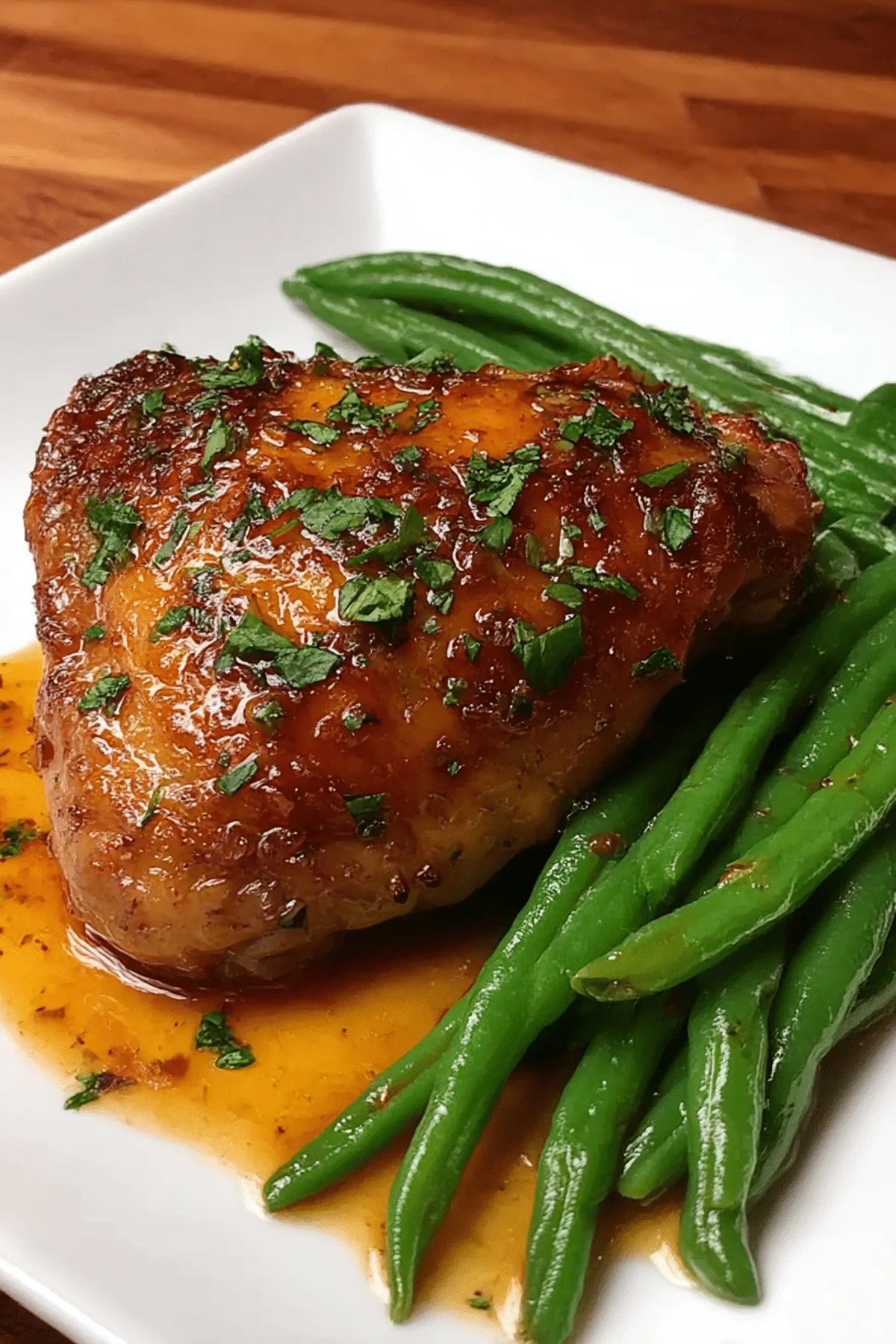 One-Pan Honey Garlic Chicken on a plate garnished with sesame seeds