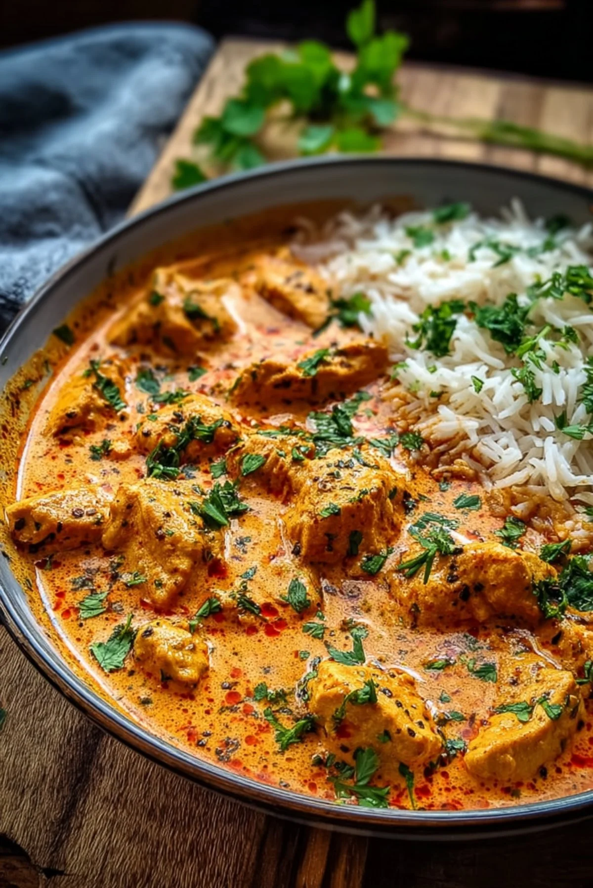 Delicious Tuscan-Style Chicken Orzo with vibrant vegetables and spices.