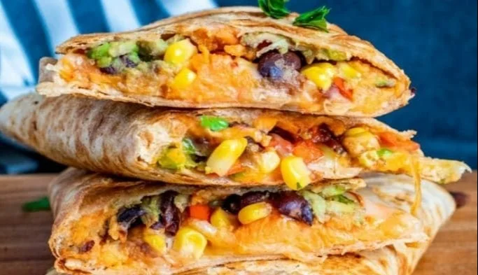 Delicious vegetarian quesadillas filled with fresh vegetables and melted cheese