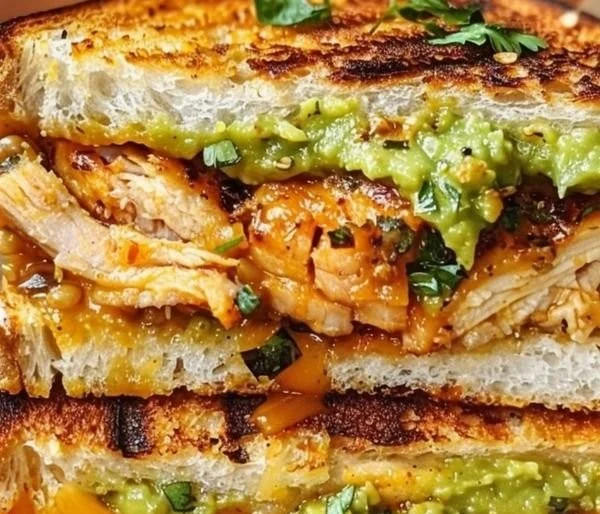 Delicious Chicken Avocado Melt Sandwich with grilled chicken and creamy avocado