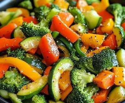 Colorful vegetable medley filled with assorted vibrant vegetables for healthy dishes