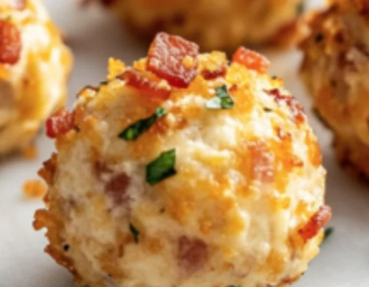 Mini Bacon Ranch Cheeseballs served on a platter