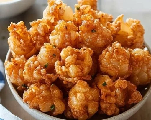 Mini Bloomin' Onions served with ranch dip, a tasty appetizer for gatherings.