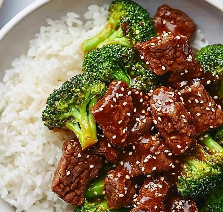Delicious Sesame Instant Pot Beef and Broccoli dish served in a bowl