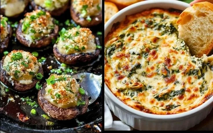 A variety of colorful vegetarian appetizers on a platter, perfect for parties.