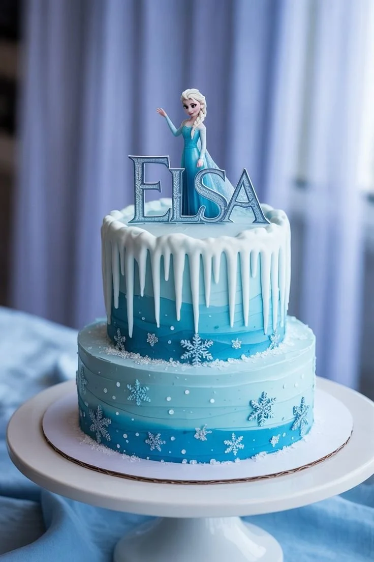 Beautifully decorated Winter Wonderland Cake with festive holiday designs.