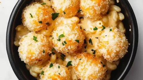 Fried macaroni and cheese balls from the Cheesecake Factory air fryer recipe