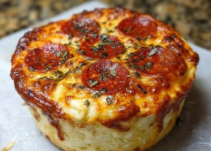 Delicious cottage cheese pizza bowl topped with fresh ingredients