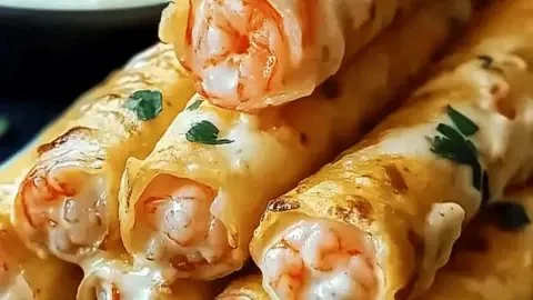 Delicious crab shrimp queso rolls served at a festive gathering