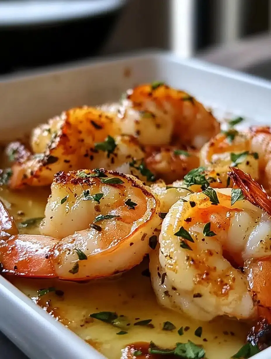 Delicious Garlic Parmesan Roasted Shrimp ready to serve