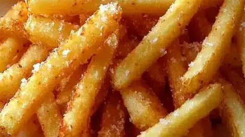 Plate of crispy French fries made using Gordon Ramsay's recipe