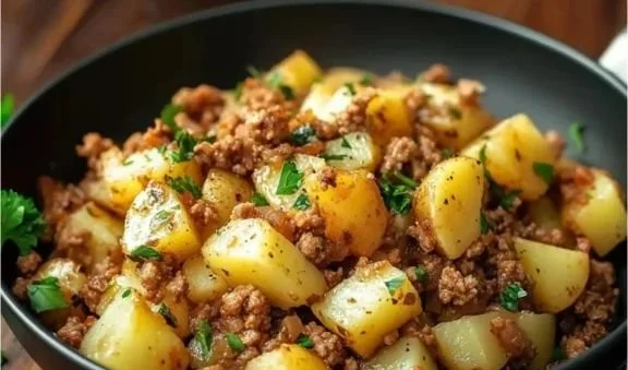 Ground turkey with potatoes dish, a healthy and hearty recipe