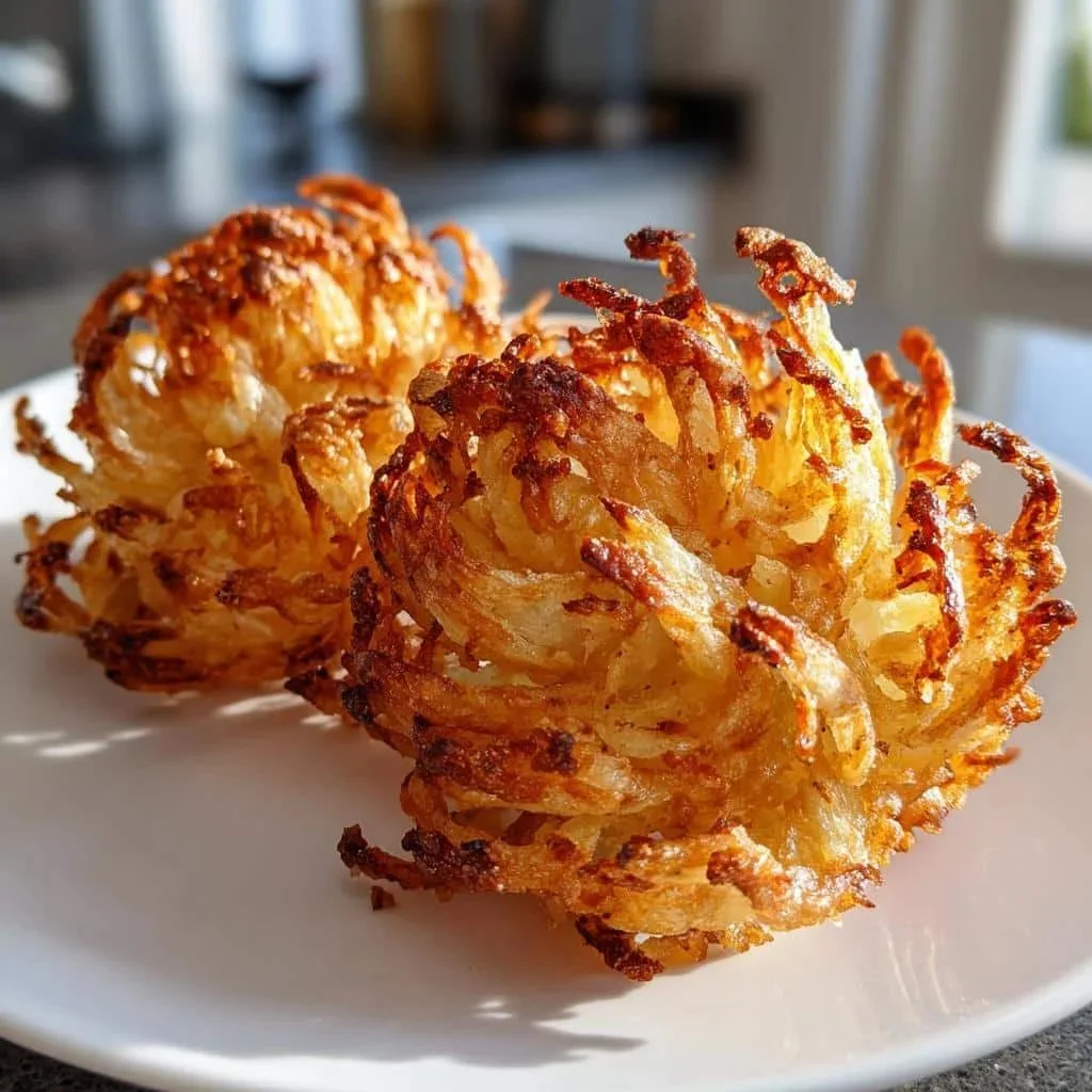 Healthy air fryer blooming onions, 3x crispier with 90% less oil