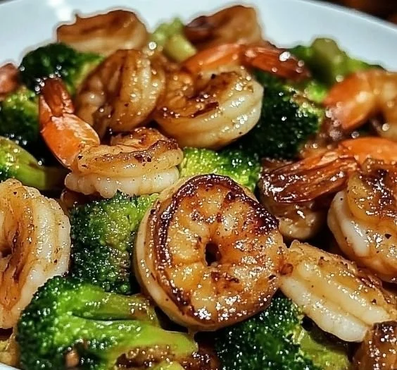 High-Protein Honey Garlic Shrimp dish served on a plate