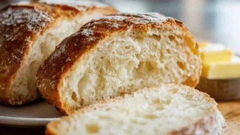 Freshly baked homemade bread made in 20 minutes