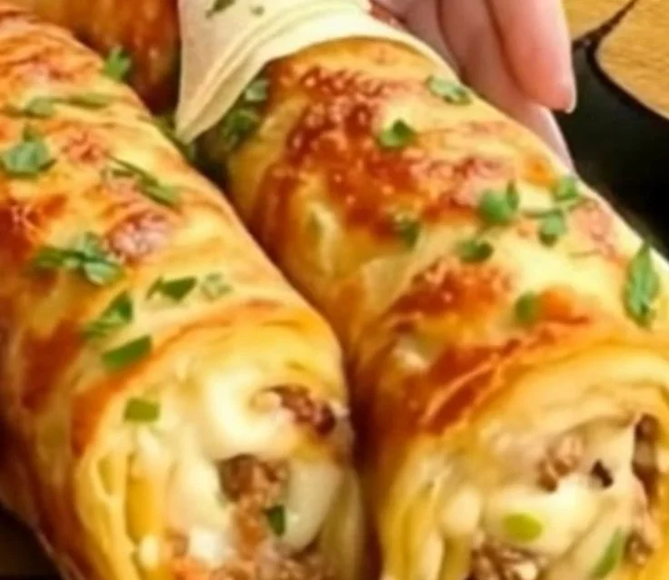 Delicious tortilla wraps filled with ground beef and fresh vegetables