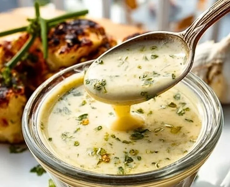 Bowl of creamy garlic parmesan sauce ready in 15 minutes