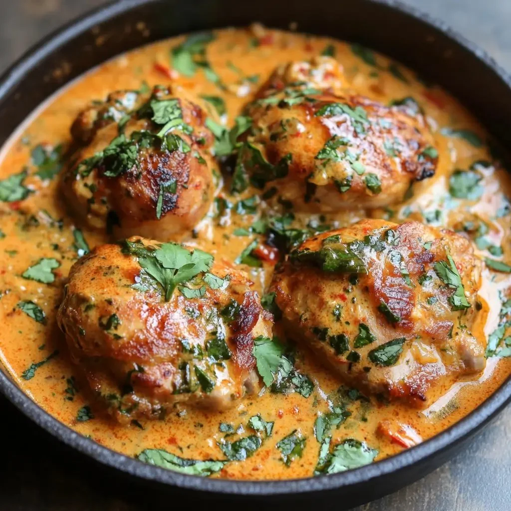 5-Ingredient Keto Butter Chicken served with herbs and spices