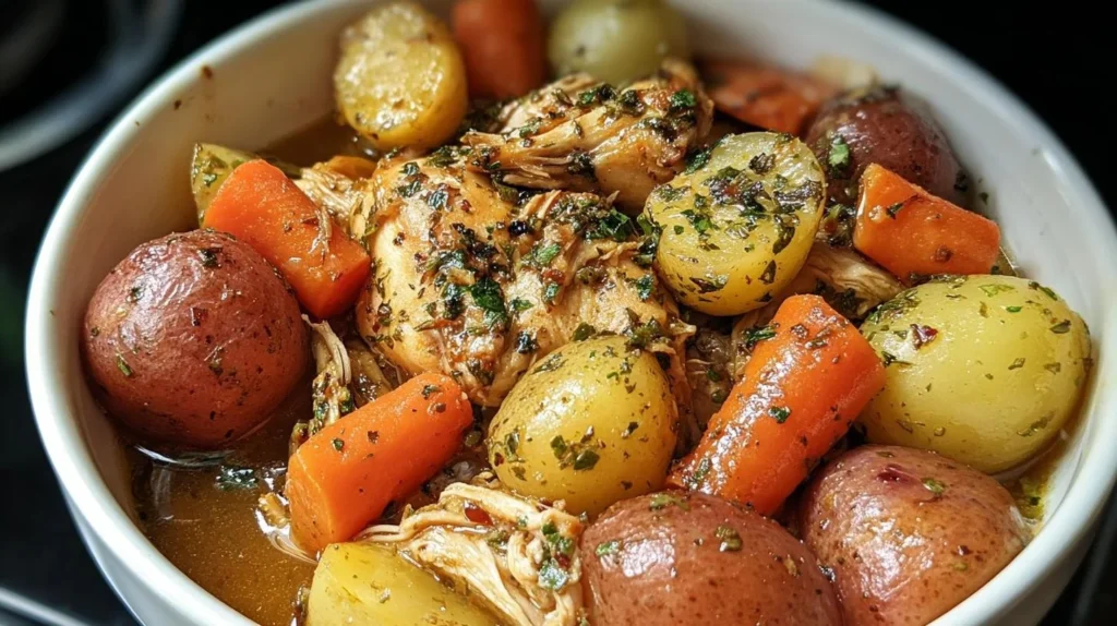 Delicious Garlic Butter Chicken prepared in a crockpot for tender, flavorful meals.