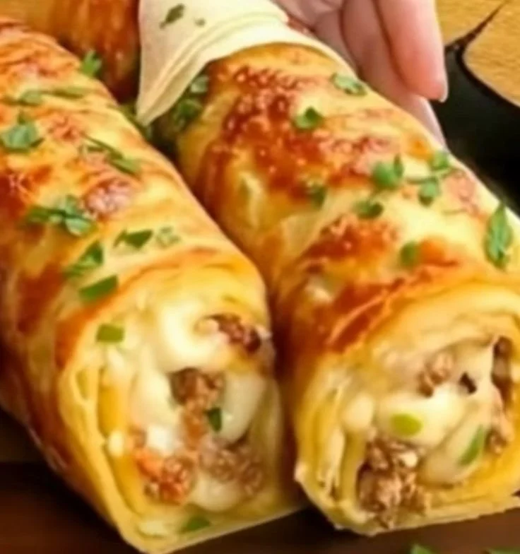 Delicious ground beef tortilla wraps filled with fresh ingredients.