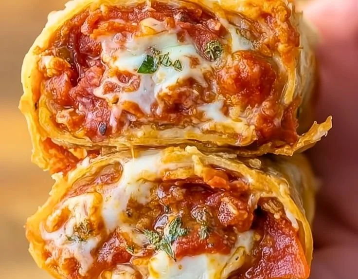 Delicious high protein pepperoni pizza rolls on a plate