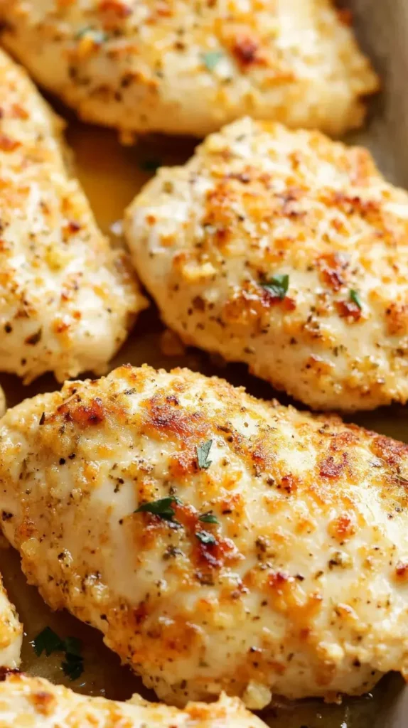 Melt in your mouth chicken breast served on a plate with herbs and spices