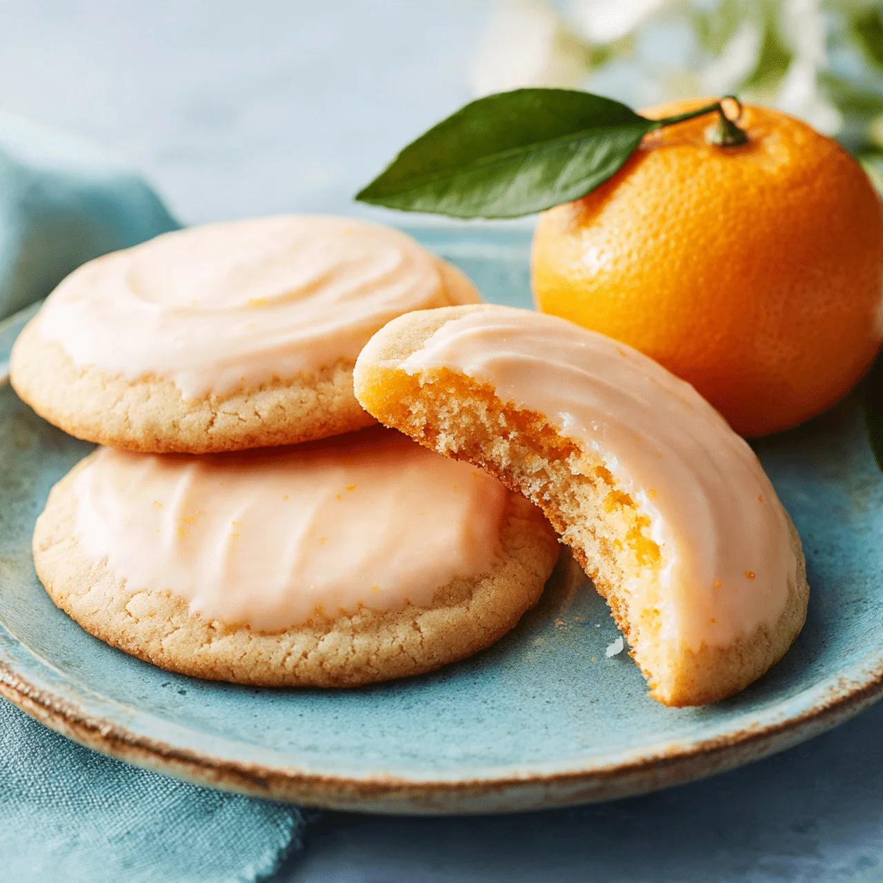 Freshly baked Orange Sugar Cookies topped with zest and sugar
