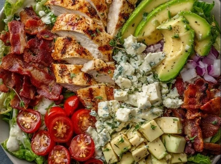 Delicious BLT Chicken Salad with crispy bacon, fresh lettuce, and grilled chicken