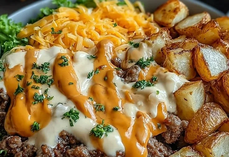 Smash Burger Bowl featuring fresh ingredients and a delicious burger flavor