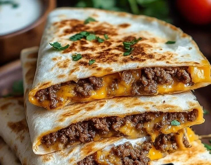 Delicious Smashburger Quesadillas with melted cheese and fresh ingredients