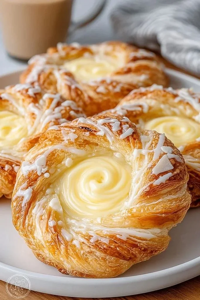 Freshly baked Cheese Danish pastry with creamy cheese filling
