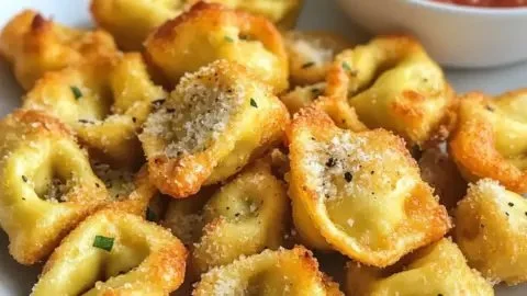 Delicious tortellini snacks prepared for a festive party table