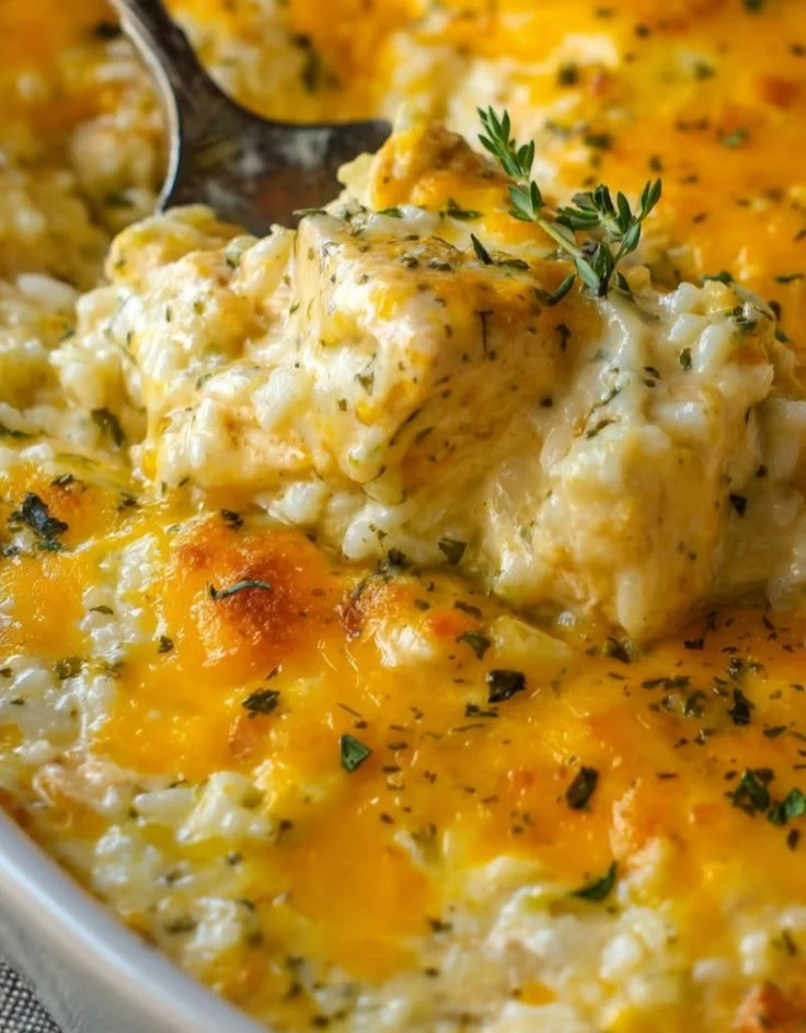 Delicious Easy Pioneer Chicken Rice Casserole ready to serve