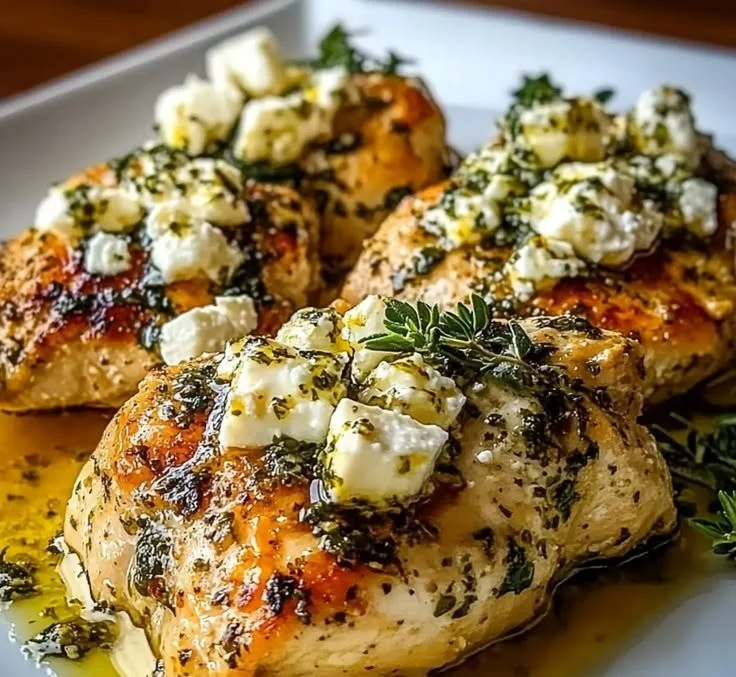 Greek Chicken with Lemon and Feta, a flavorful and healthy Mediterranean dish