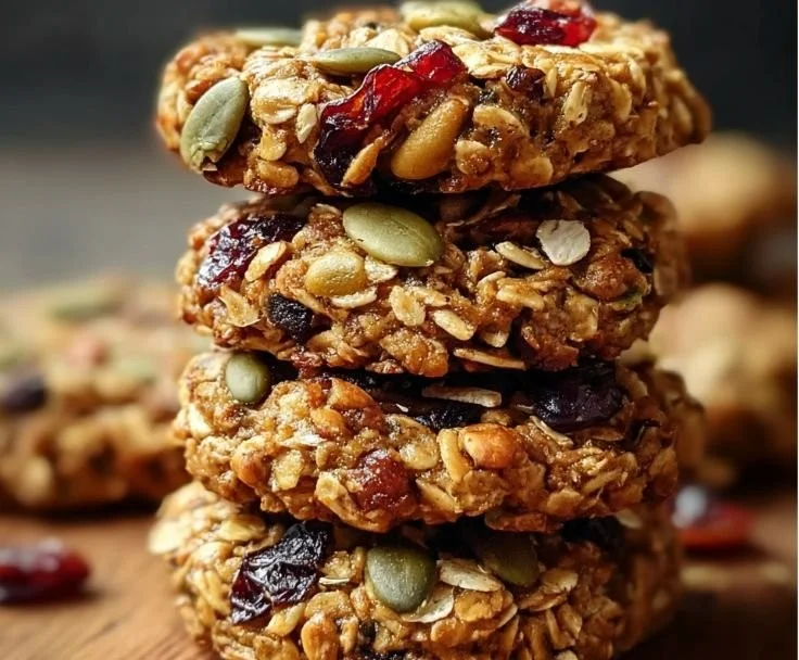 Healthy nut and seed energy cookies for a nutritious snack