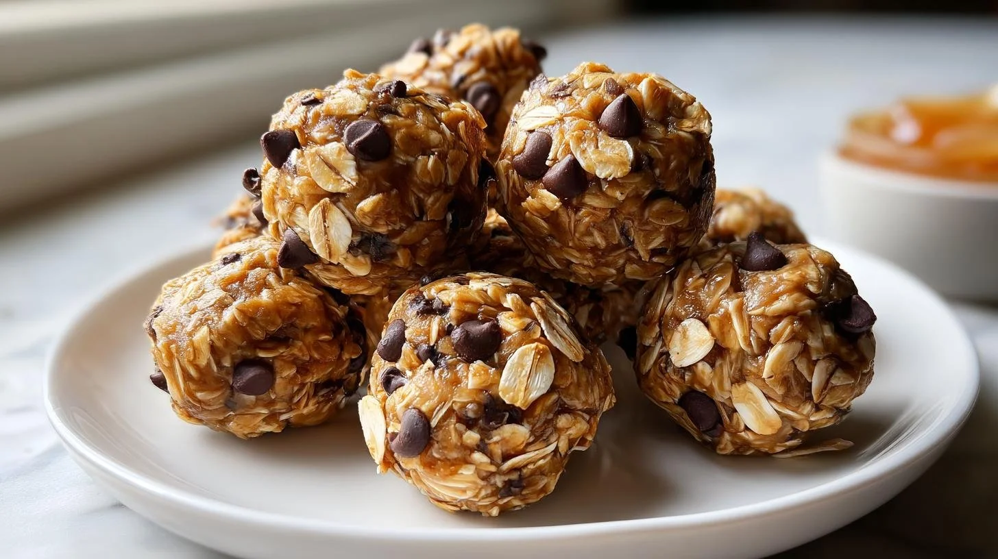 No-bake protein balls ready to energize your day with a quick snack option.