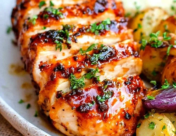 Bowl of chicken marinade with fresh herbs and spices ready for marinating chicken