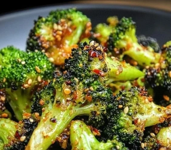 Delicious Sweet Chili Roasted Broccoli dish served warm