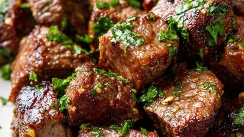 Garlic Butter Steak Bites cooked to perfection with rich, savory flavors